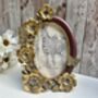 Gold Oval Floral Photo Frame With Butterfly Detail 15 X 10cm, thumbnail 2 of 7