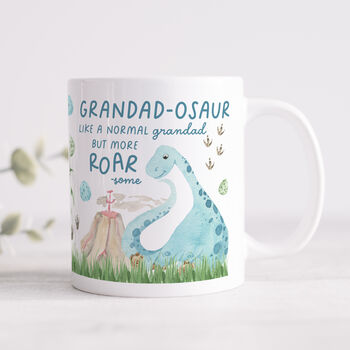 Personalised Grandad Mug 'Grandadosaur', 4 of 5