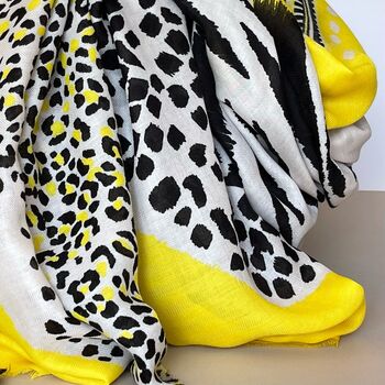 Tiger And Leopards Scarf In Yellow, 4 of 5