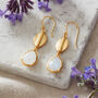 Moonstone Gold Plated Silver Coffee Bean Drop Earrings, thumbnail 1 of 9