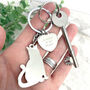 Cat Charm Always In My Heart Pet Memorial Keyring, thumbnail 1 of 5