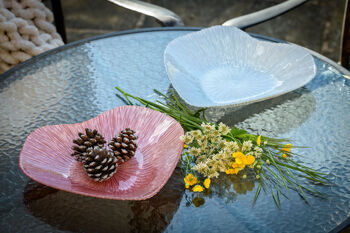 Glass Bowl Heart Design Pink, 3 of 4