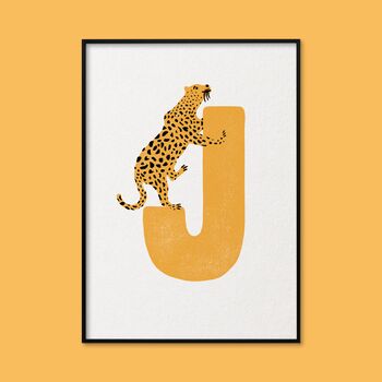 J For Jaguar Children's Initial Print, 3 of 3