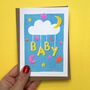 Cute New Baby Risograph Card, thumbnail 1 of 2