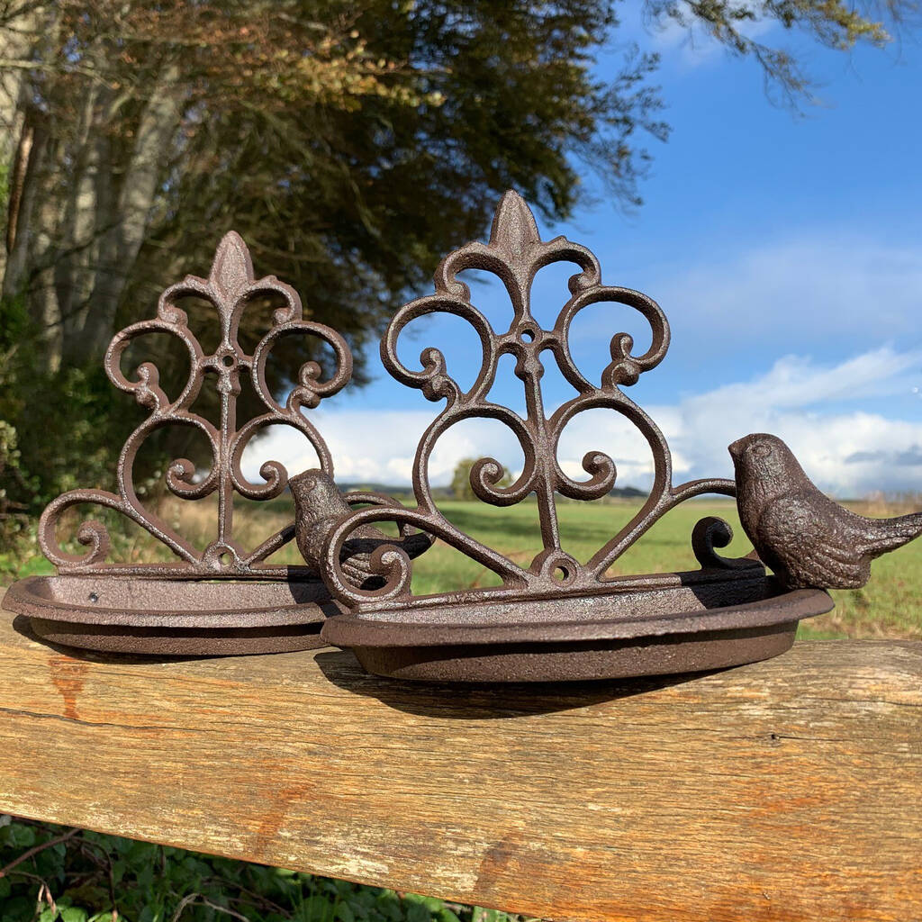 Pair Of Conwy Cast Iron Wall Bird Feeders By Garden Selections