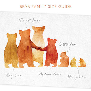 Personalised Bear Family Print, Unframed Or Framed, 4 of 12