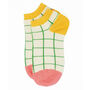 Grid Cream And Dash Pink Women's Trainer Socks Bundle, thumbnail 8 of 8
