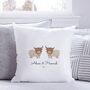 Couples Personalised Highland Cow Cushion, thumbnail 1 of 2