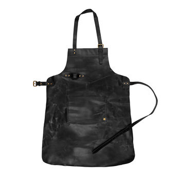 Personalised Full Grain Leather Apron In Black, 2 of 9