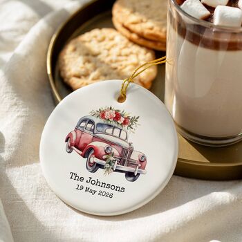 Personalised Wedding Car Ceramic Heart, 2 of 9