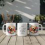 Personalised Golden Doodle Summer Floral Dog Wreath Cushion And Mug Gift Bundle, thumbnail 3 of 4