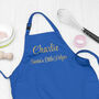 Personalised Santa's Helper Kids Blue Waterproof Apron, thumbnail 3 of 11