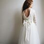 Long Sleeve Lace Flower Girl Dress – Floor Length Tulle Gown Handmade UK, thumbnail 1 of 6