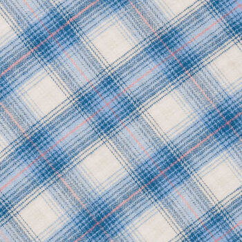 Women's Brushed Cotton Pyjamas In A Blue Check, 5 of 5