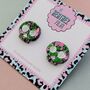 Skeleton Skull Glitter Halloween Resin Studs, thumbnail 4 of 4