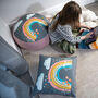 Super Soft Children's Kids Velvet Cushion Rainbow Grey, thumbnail 4 of 6