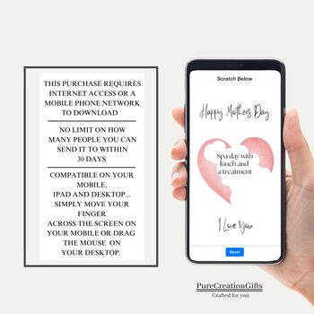 Personalised Mothers Day Gift Digital Scratchcard Reveal, 3 of 3