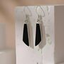 Handmade Sterling Silver Black Onyx Tapered Drop Earrings, thumbnail 1 of 5