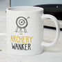 Novelty Funny And Rude 'Archery Wanker' Gift Mug, Archery Sport, Birthday Present, thumbnail 1 of 4