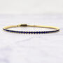 Sapphire September Birthstone Dainty Tennis Bracelet, thumbnail 1 of 3