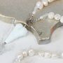 White Pearl Necklace With Heart, thumbnail 5 of 6