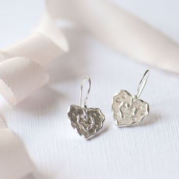 Heart Handmade Sterling Silver Drop Earrings, 2 of 11