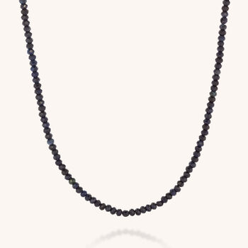 Sapphire Mini Bead Necklace Sterling Silver, 2 of 4