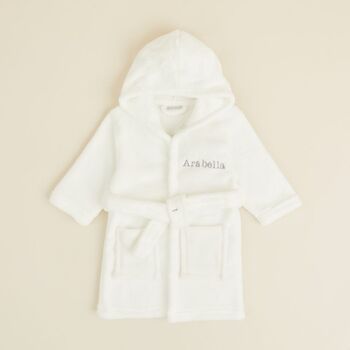 Personalised Ivory Initial Fleece Dressing Gown, 2 of 5