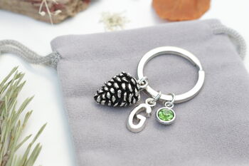 Personalised Pine Cone Keyring, Nature Lover Gift, 5 of 7