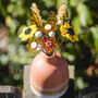 Autumnal Glass Sunflower Bouquet In Ceramic Vase, thumbnail 6 of 9