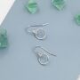 Open Circle Drop Hook Earrings In Sterling Silver, thumbnail 8 of 12