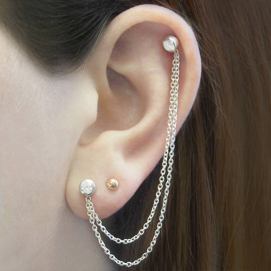 Topaz November Birthstone Chain Earrings, 1 of 3