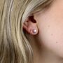 Sterling Silver Grey Freshwater Pearl Stud Earrings, thumbnail 2 of 6