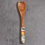 G Decor Wooden Salad Serving Spoons With Orange Print, thumbnail 5 of 6