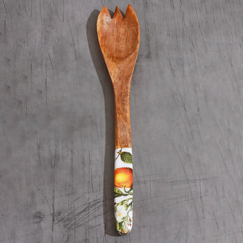 G Decor Wooden Salad Serving Spoons With Orange Print, 5 of 6