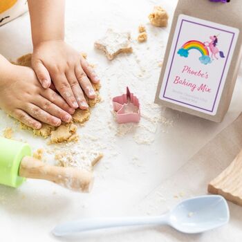 Personalised Kids Unicorn Baking Kit With Apron, 2 of 11