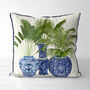 Chinoiserie Vase Trio No4 Oriental Cushion, thumbnail 4 of 4