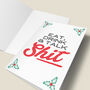 'Eat, Drink And Talk Shit' Funny Christmas Card, thumbnail 5 of 6