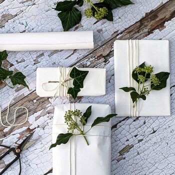 100% Recyclable Black, White And Kraft Gift Wrap Set, 5 of 5