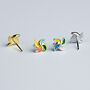 Sterling Silver Colourful Pinwheel Stud Earrings, thumbnail 3 of 6