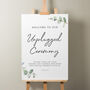 Greenery Wedding Unplugged Ceremony Sign 'Aisyah', thumbnail 1 of 9