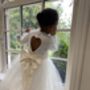 Long Sleeve Lace Flower Girl Dress – Heart Back Tulle Dress For Communion And Christening, thumbnail 4 of 12