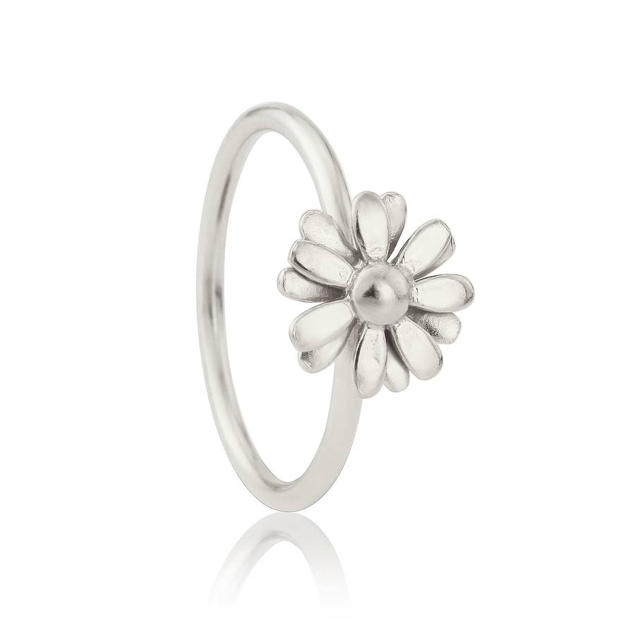 Sterling Silver Small Daisy Ring By Rachel Whitehead Jewellery ...