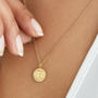 Gold / Silver Initial Letter And Gemstone Disc Necklace, thumbnail 1 of 10