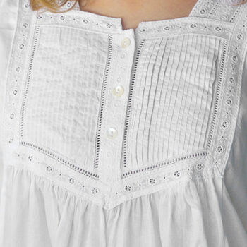 White Cotton Victorian Styled Panel Nightdress, 7 of 7
