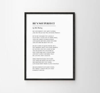 He's Not Perfect Poem Personalised Print, 5 of 11