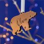 Metallic Polar Bear Personalised Christmas Decoration, thumbnail 1 of 3