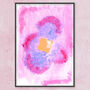Fuchsia Floral Printed Artwork, thumbnail 1 of 2