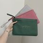 Personalised Saffiano Leather Clutch Bag Zip Pouch, thumbnail 1 of 9