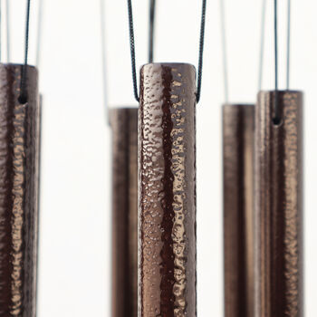 Custom 30 Inch Textured Bronze Wind Chime For Garden Decoration, 7 of 12